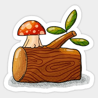 Mushroom on a Stump Sticker